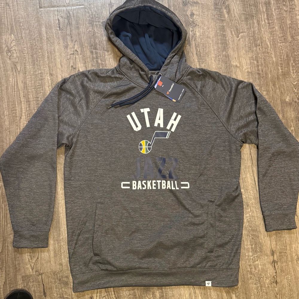 Fanatics Utah Jazz Gray Basketball Hoodie
